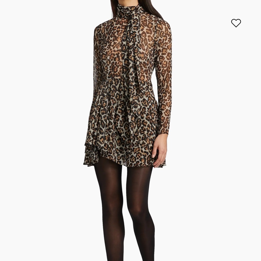 Ronny Kobo Carlotta Leopard Print Long Sleeve Dress